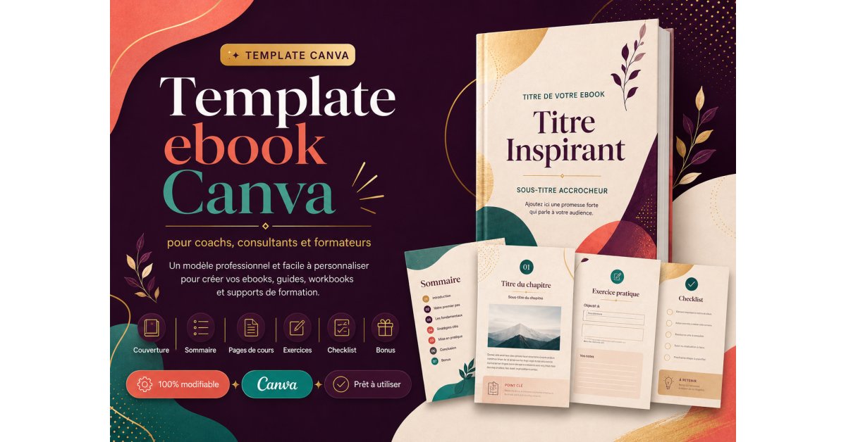 Template ebook Canva pour coachs, consultants et formateurs — Modèle professionnel en français