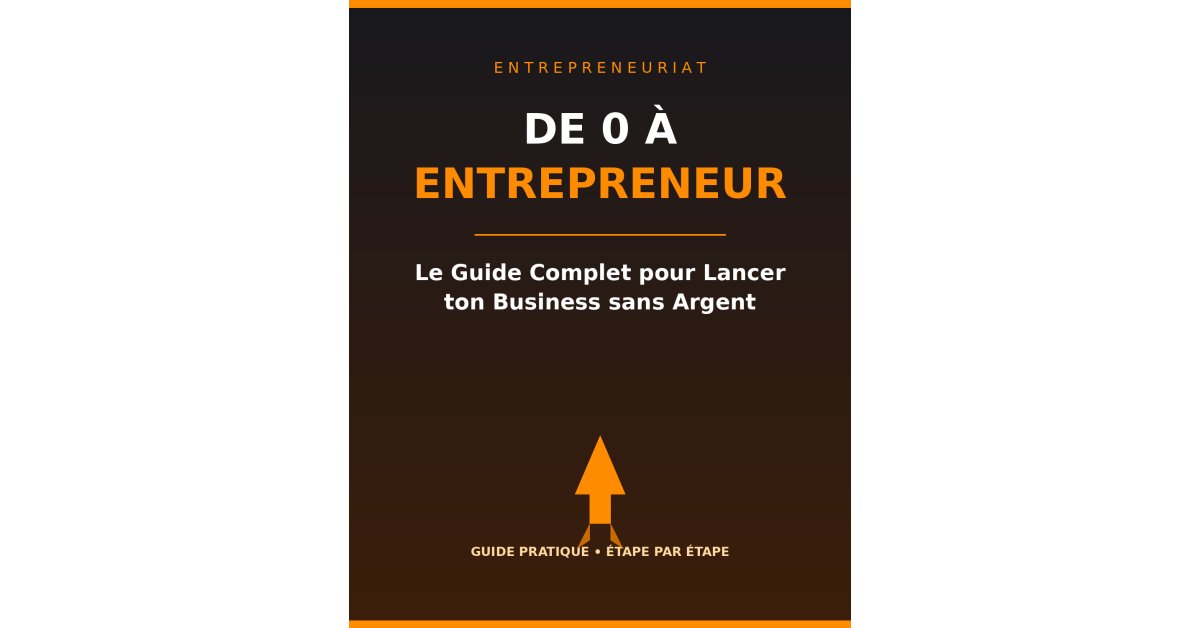 produit : "De 0 à Entrepreneur : Le Guide Complet pour Lancer ton Business sans Argent"
