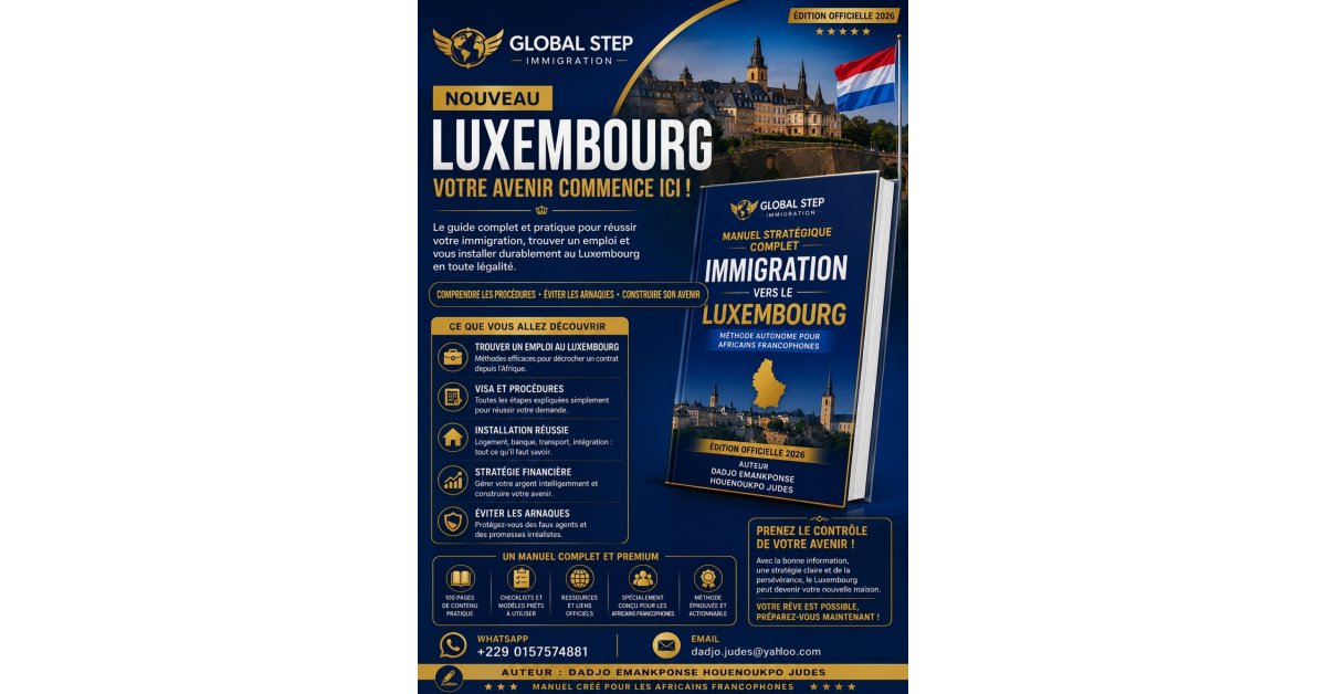 Guide Complet Luxembourg – Réalisez votre procédure de voyage vous-même (PDF)