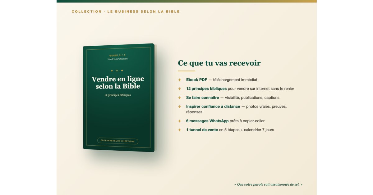 Vendre en ligne selon la Bible — Attirer, convaincre et fidéliser tes clients sur internet (Ebook PDF)